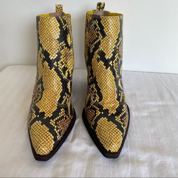Sam Edelman Winona Snakeskin Leather Ankle Boots 5.5 - Picture 5 of 8